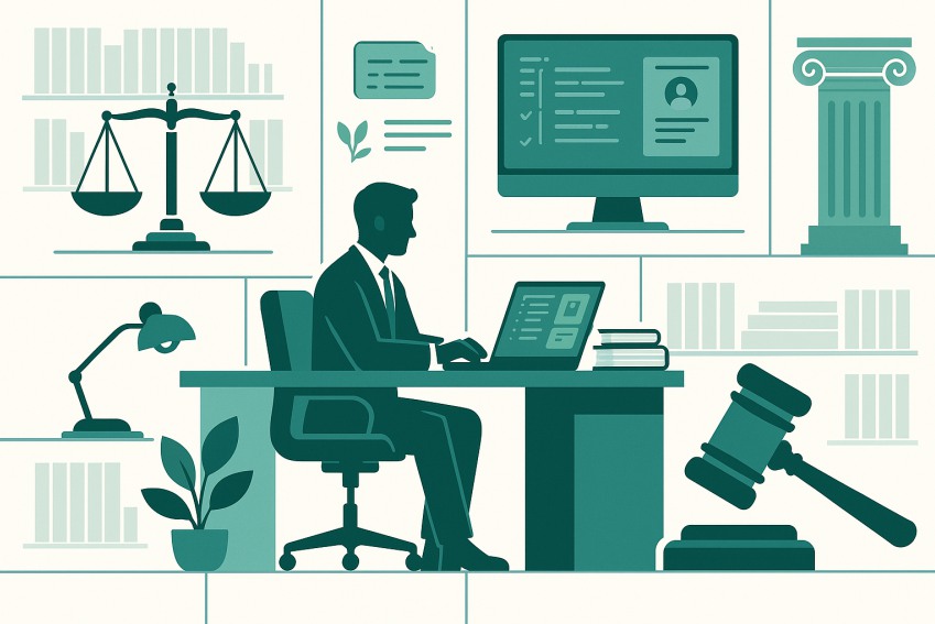 Modern law firm with digital and traditional elements